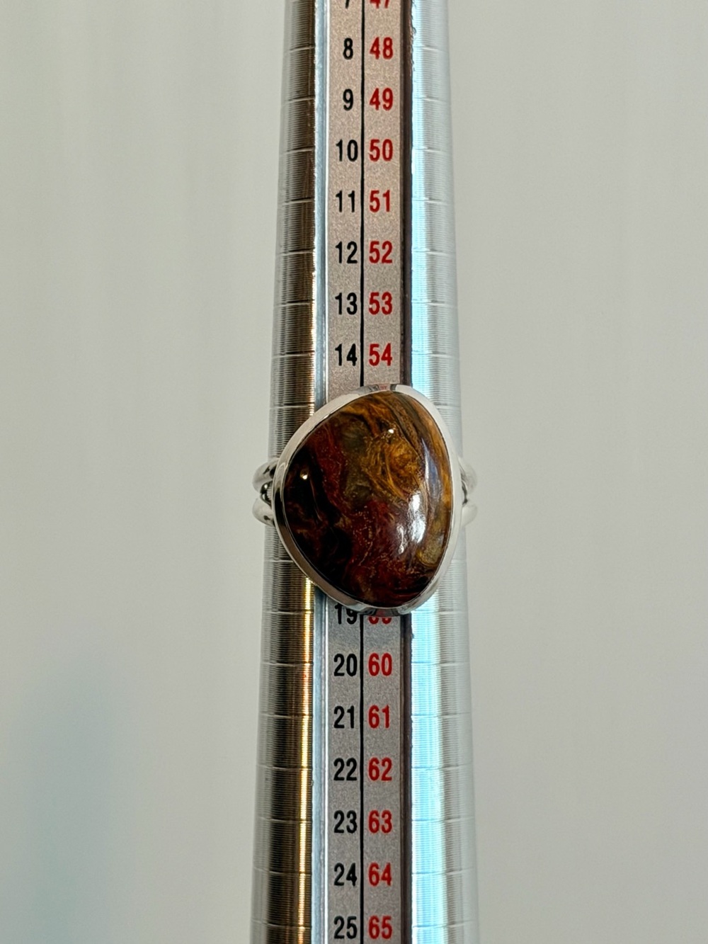 925 Silver Plated Pietersite Ring - Size 8